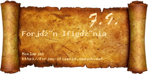 Forján Ifigénia névjegykártya
